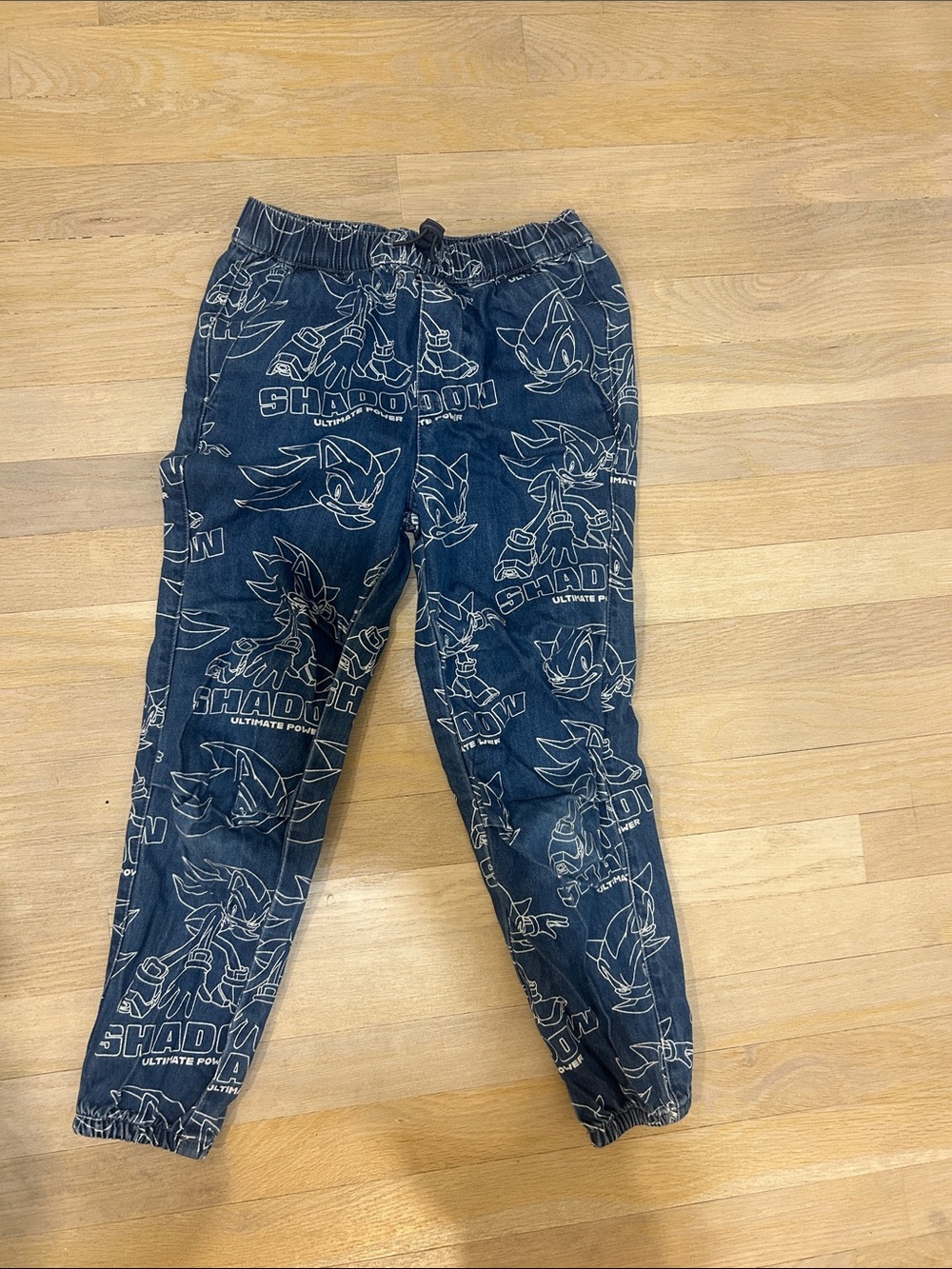 H&M Navy Blue Shadow Graphic Jogger Pants
